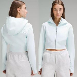 LULULEMON Scuba Full-Zip cropped hoodie. Size 10, sheer blue 🩵